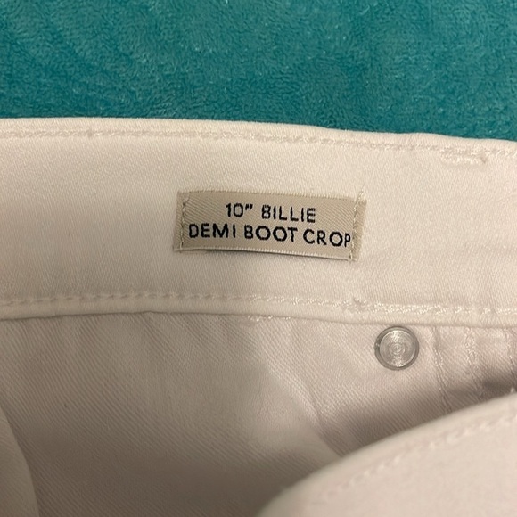 J Crew Button Fly High-rise Women’s Size 26 10” White Billie Demi Boot Crop Jean - Picture 5 of 12